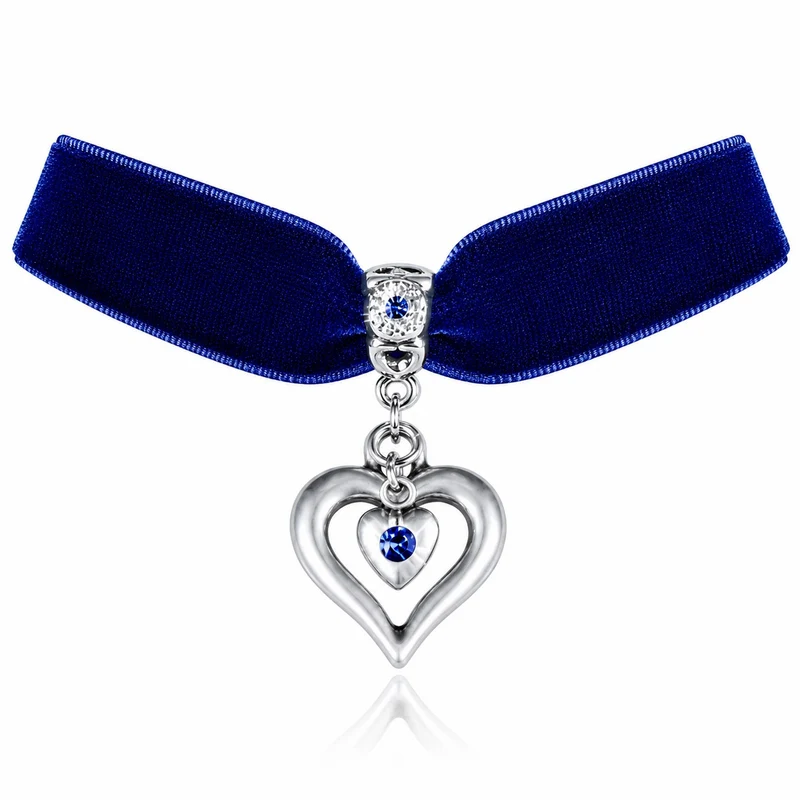 LUISIA® Samt Kropfband "Heart in Heart" | Halskette
