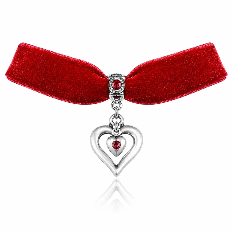 LUISIA® Samt Kropfband "Heart in Heart" | Halskette