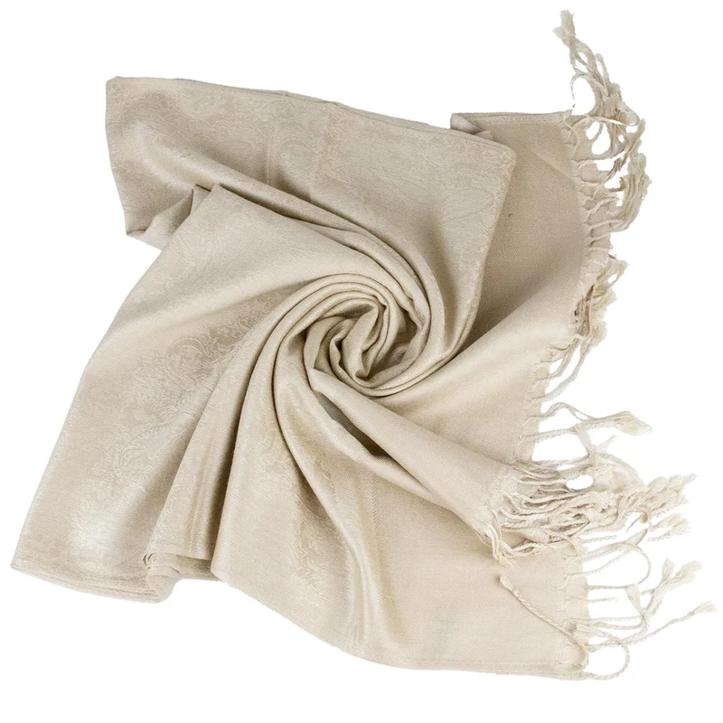 Halstuch aus Viscose - Stola Schal 185 x 70 cm | Hellbraun