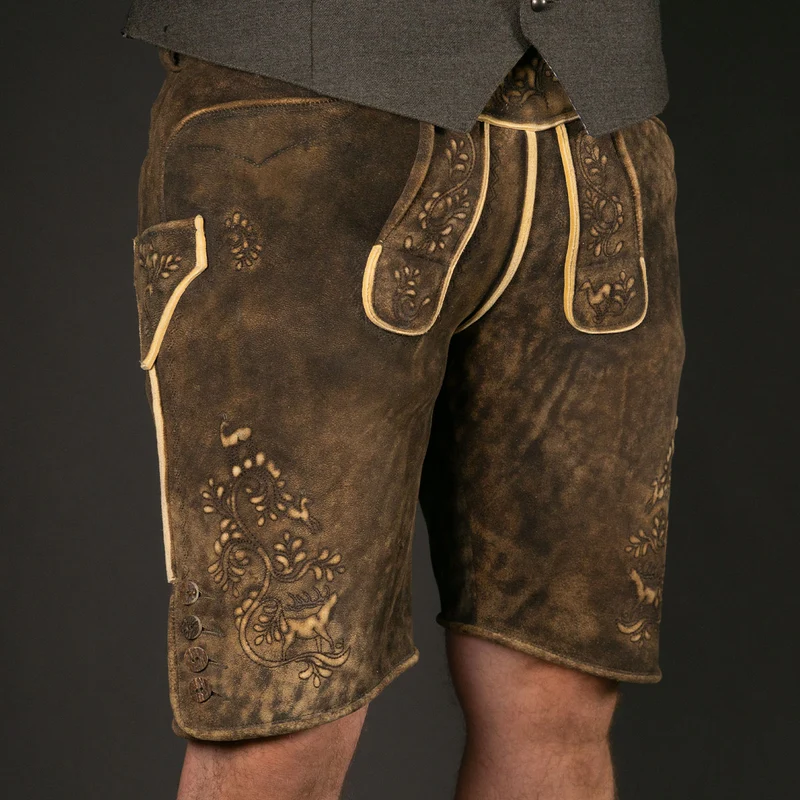 Beckert Lederhose Imst Manufaktur Hirsch sämisch