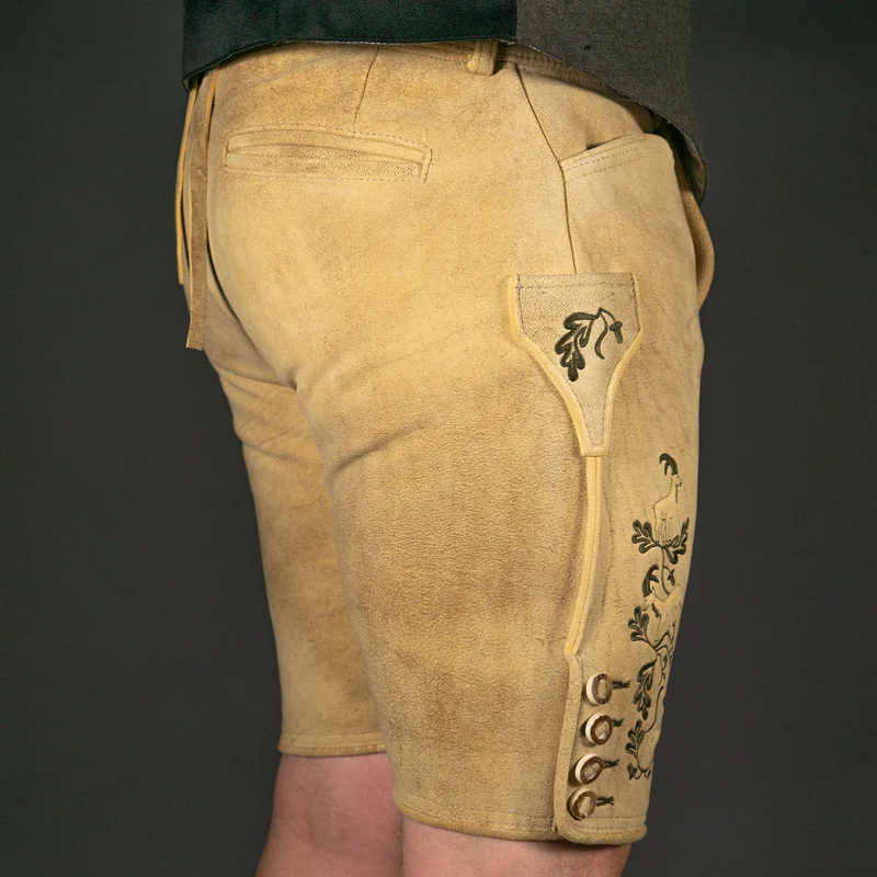 Datschi Trachten Hirsch Lederhose sämisch gegerbt - Wildleben