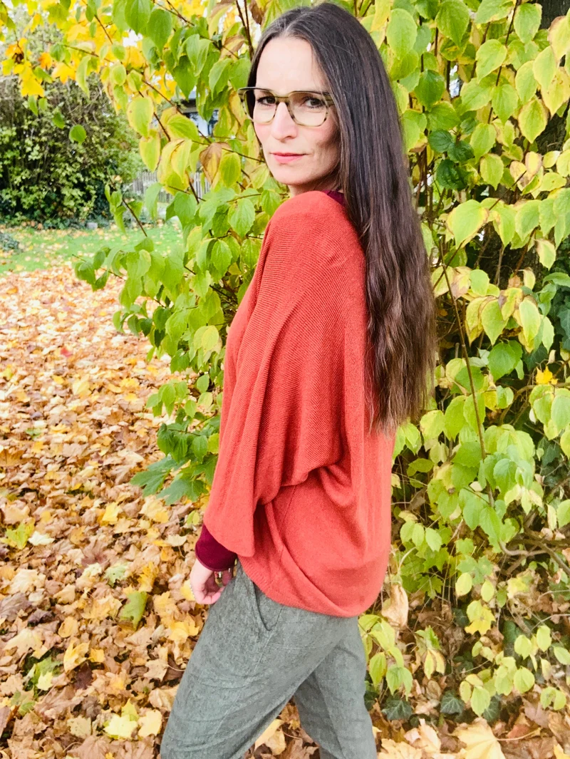 Oversize Pulli in rost/orange