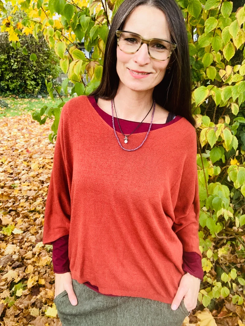 Oversize Pulli in rost/orange