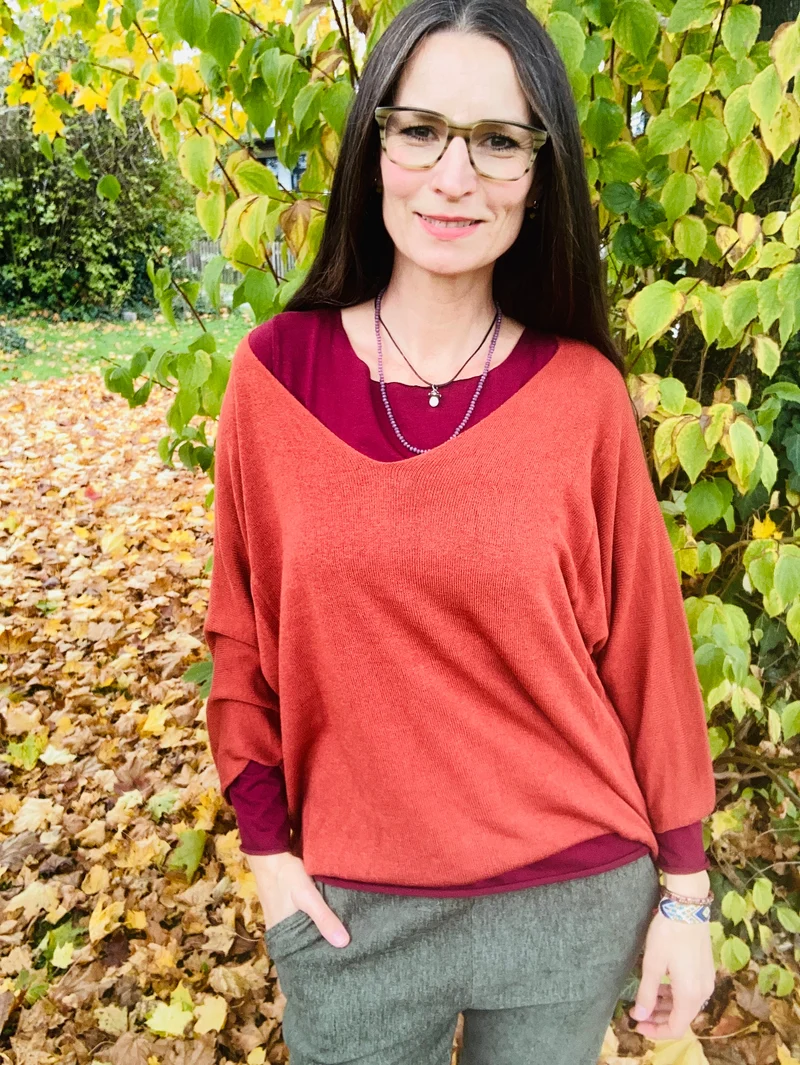 Oversize Pulli in rost/orange