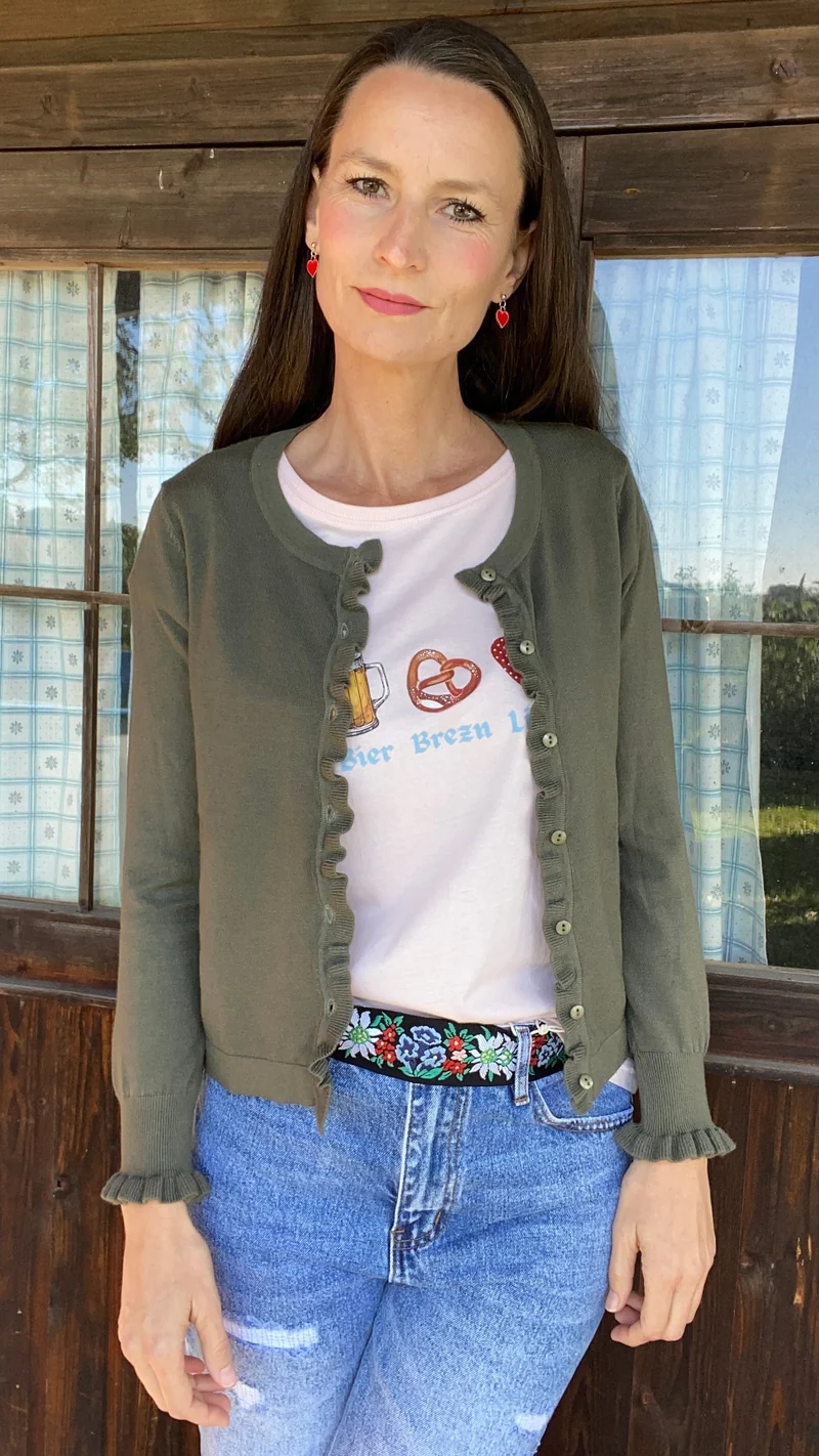 Strickjacke oliv