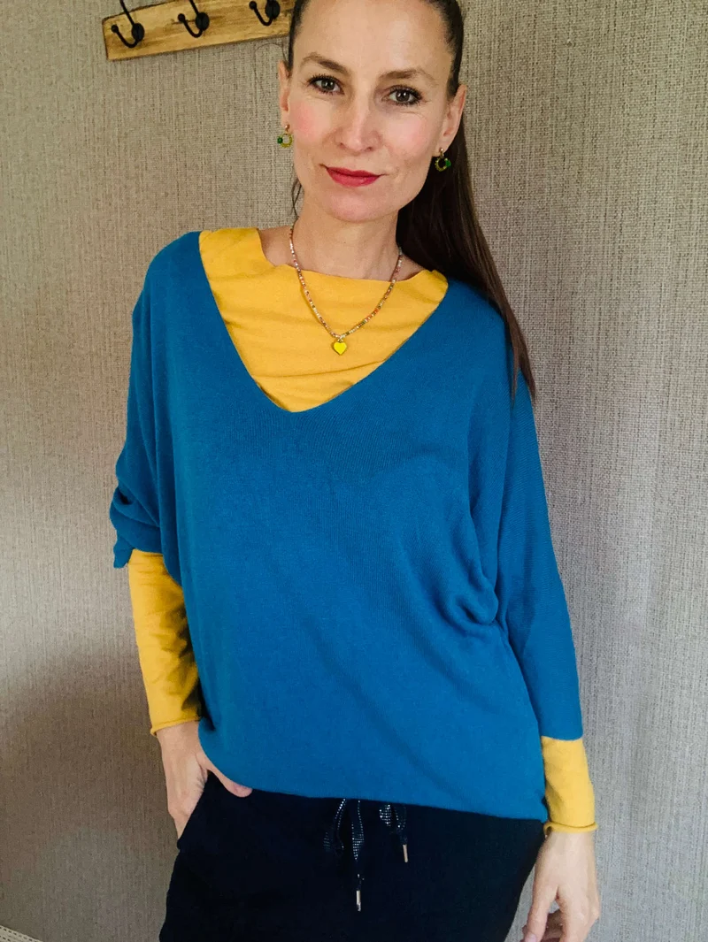 Oversize Pulli blau