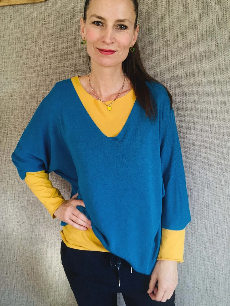 Oversize Pulli blau