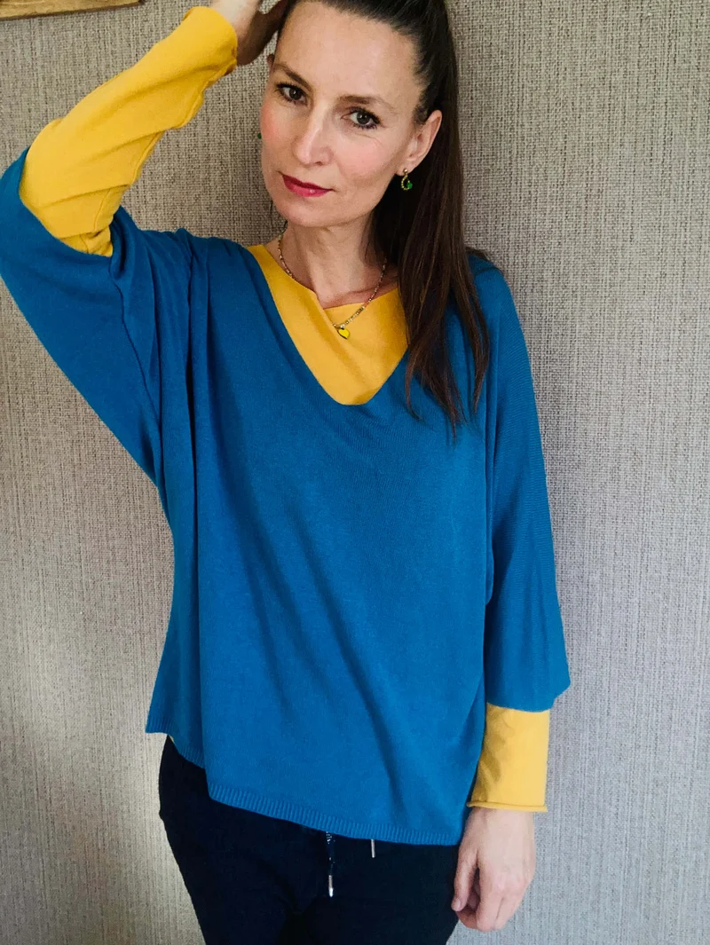 Oversize Pulli blau