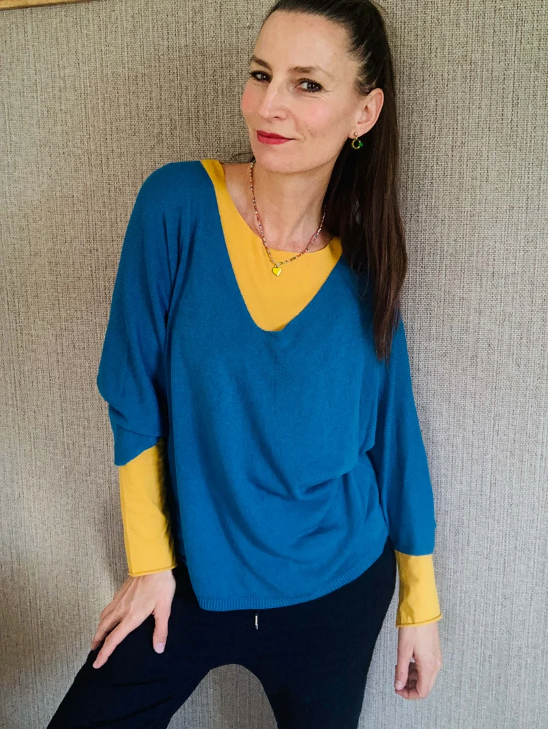 Oversize Pulli blau