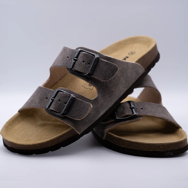 MeiSchua! Herren Trachten Sandalen Leder Pantoletten