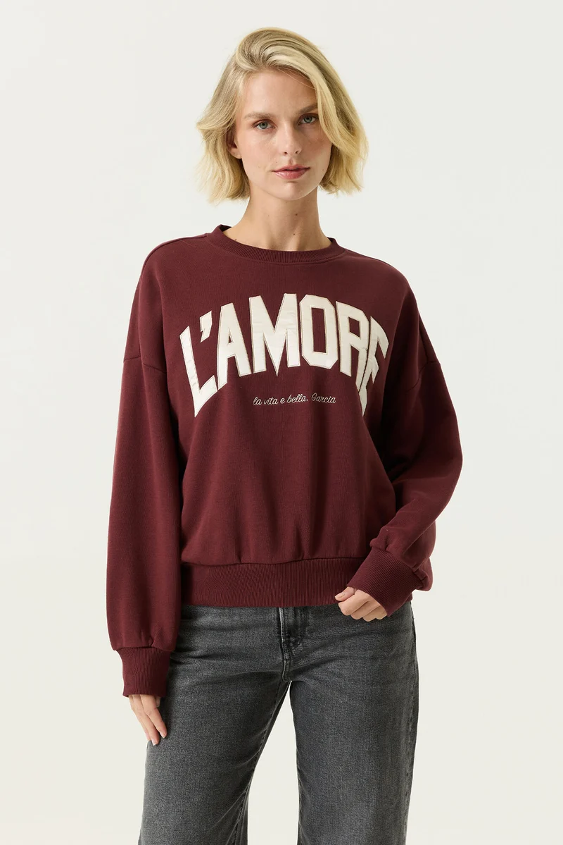Sweater mit Textdruck