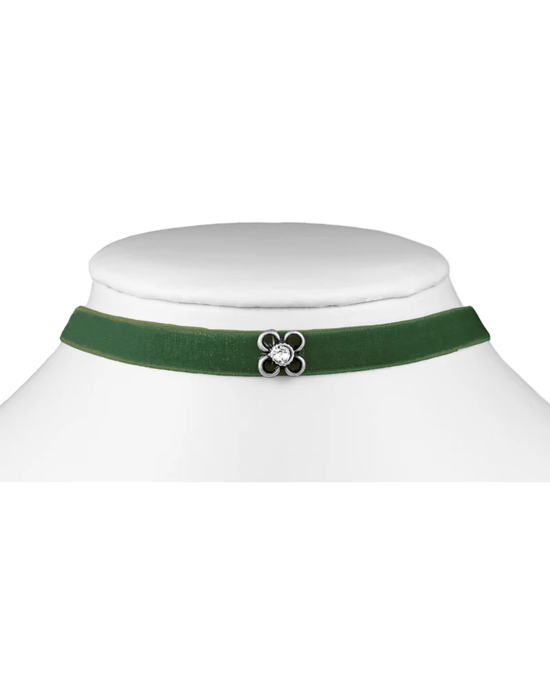 LUISIA® Samt Kropfband "Ramona" mit Premium Kristall | Olivgrün