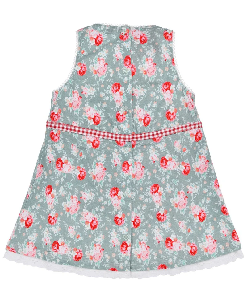 BONDI Baby Mädchen Dirndl "Blumenallover" 86846 | Grün Rot