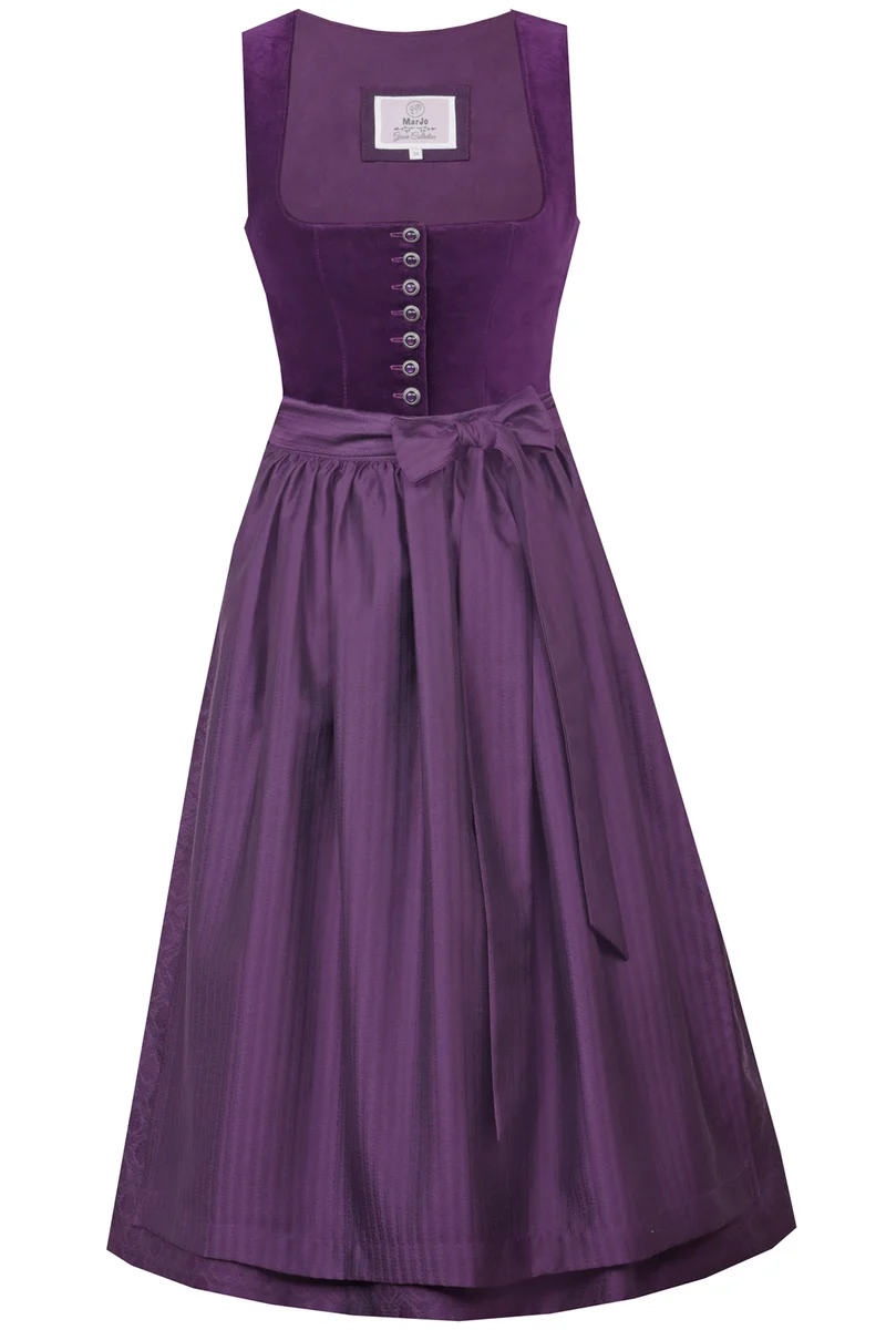 MarJo Trachten Dirndl "Nussdorf" 921070 | 70 cm - Brombeer