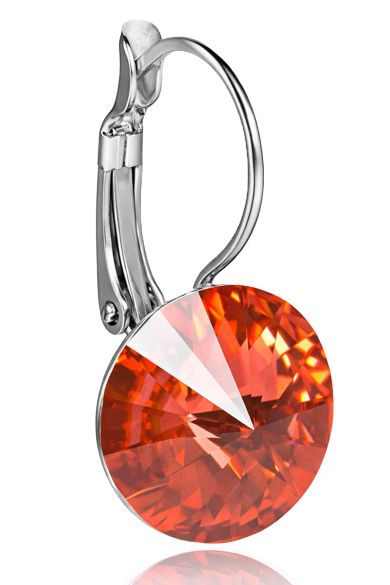 LUISIA® Ohrringe Rivoli mit Kristallen von Swarovski® 12 mm | Padparatscha