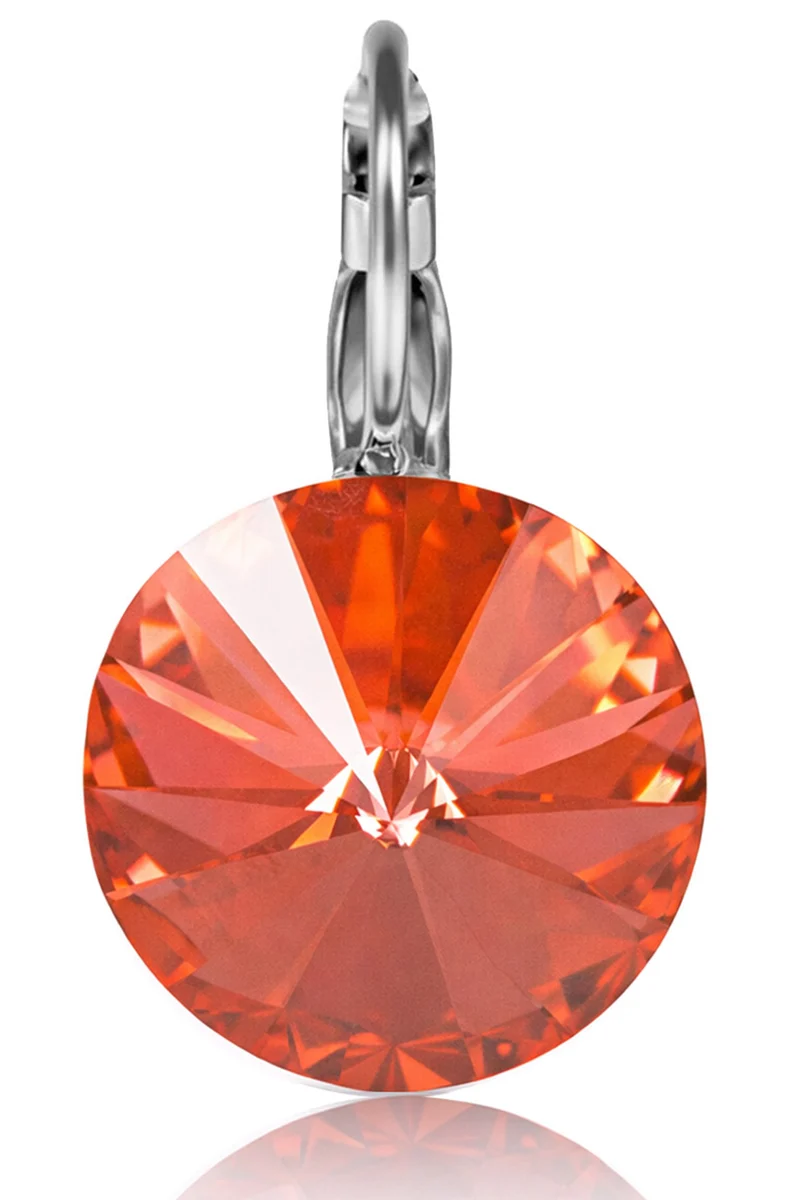LUISIA® Ohrringe Rivoli mit Kristallen von Swarovski® 12 mm | Padparatscha