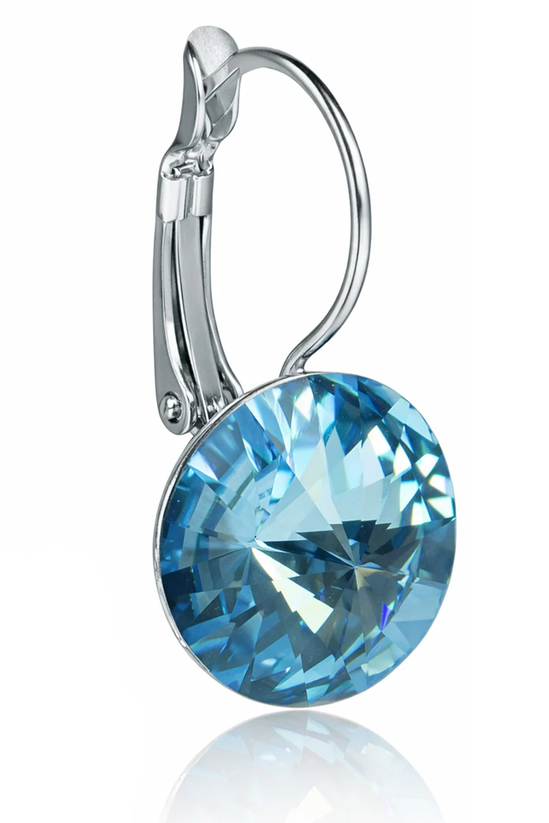 LUISIA® Ohrringe Rivoli mit Kristallen von Swarovski® 14 mm | Aqua Blau