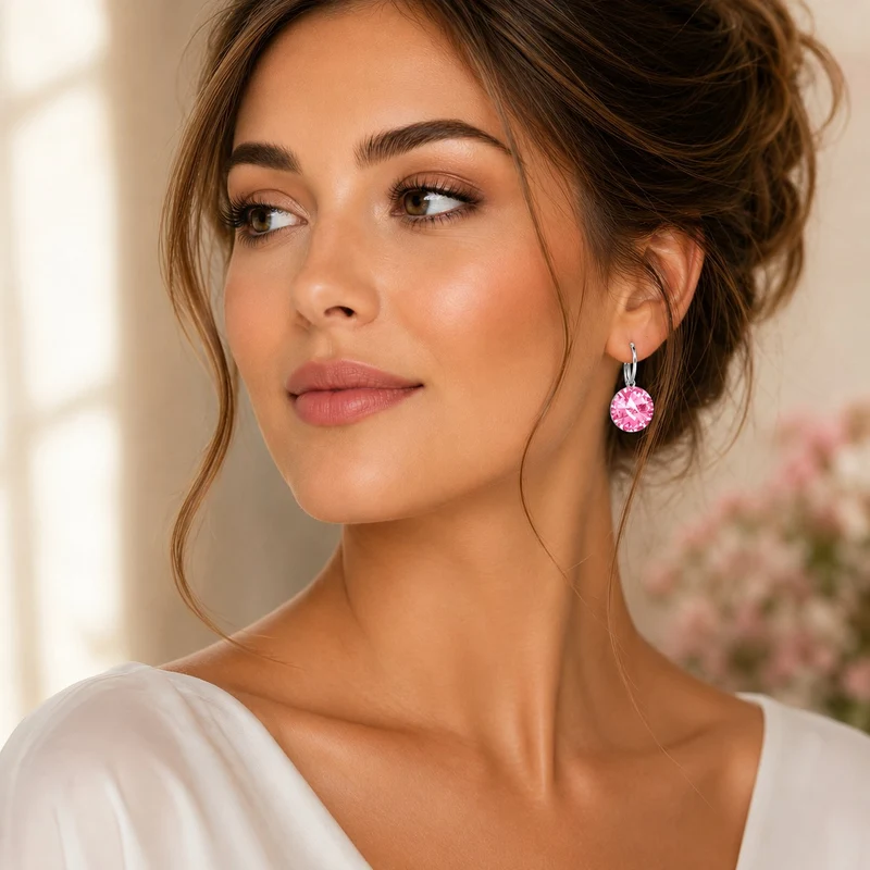 LUISIA® Ohrringe Rivoli mit Kristallen von Swarovski® 14 mm | Light Rosé