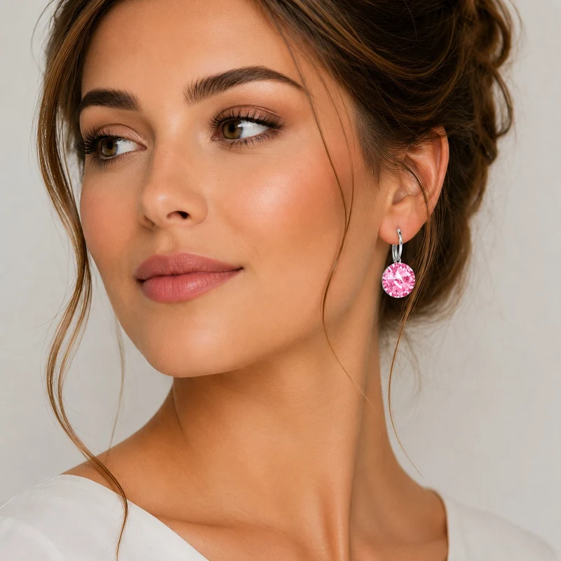 LUISIA® Ohrringe Rivoli mit Kristallen von Swarovski® 14 mm | Light Rosé