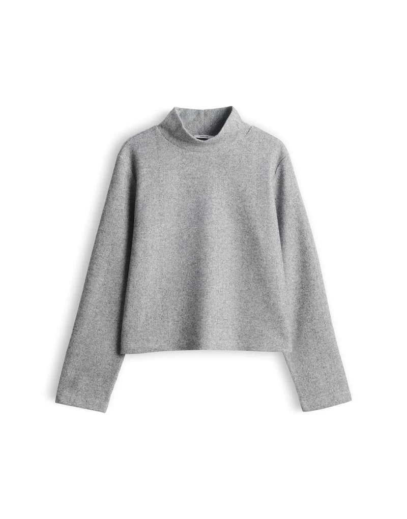 SOBOXY Boxy Jerseyshirt in Mélange Optik