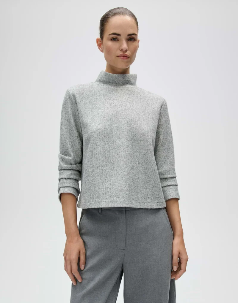 SOBOXY Boxy Jerseyshirt in Mélange Optik