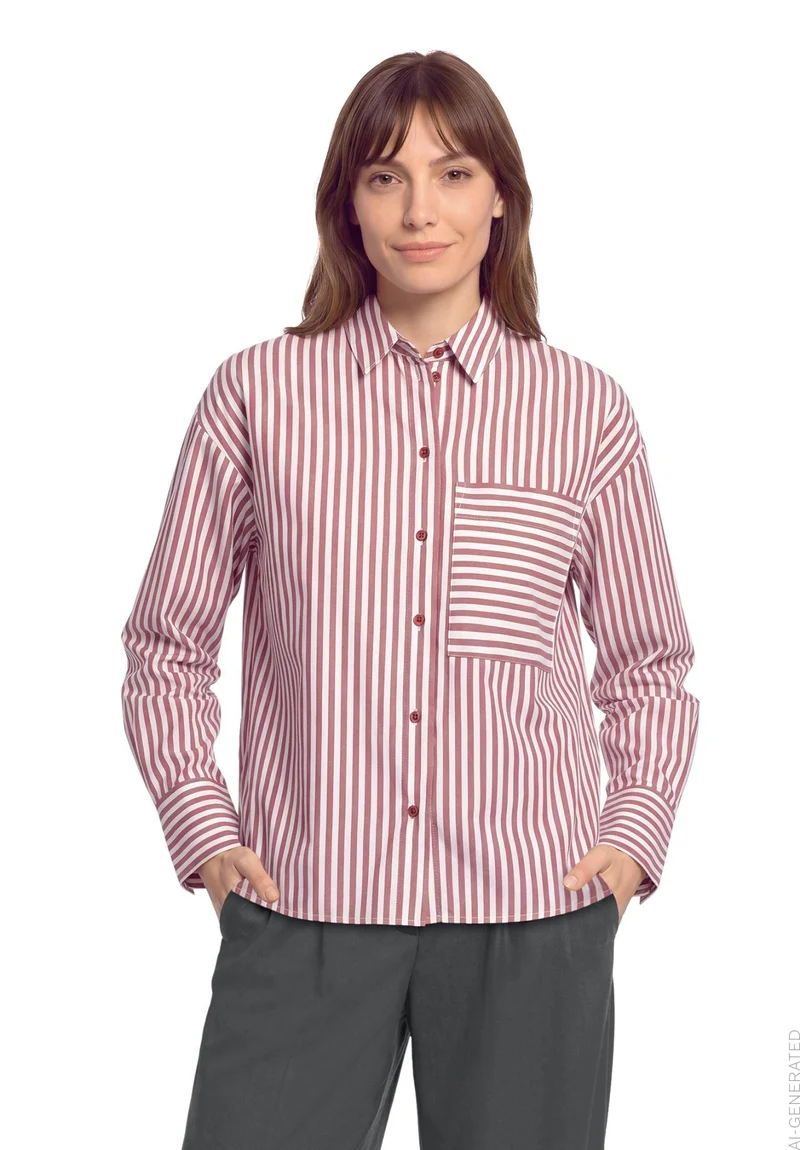 Hemdbluse mit überschnittenen Ärmeln