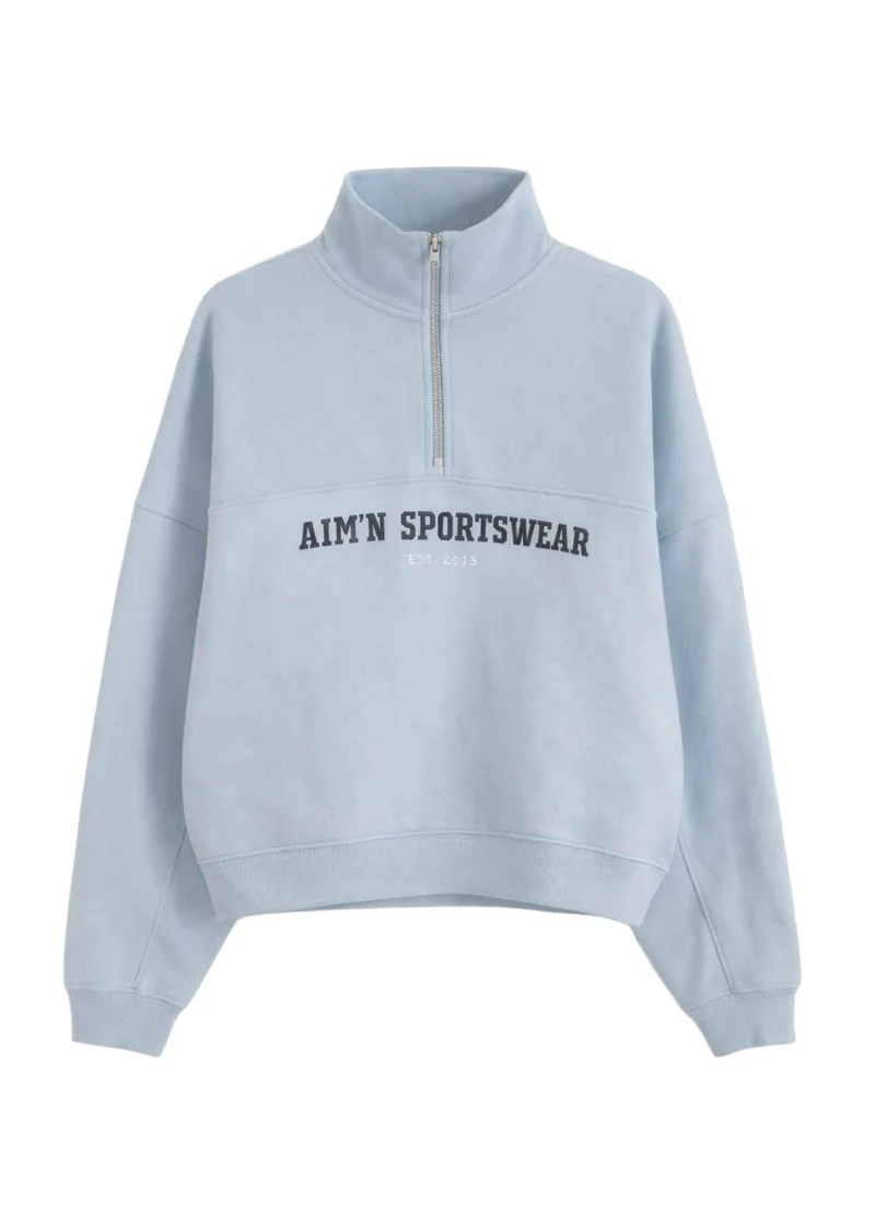 Varsity Sweat Half Zip in Aura
