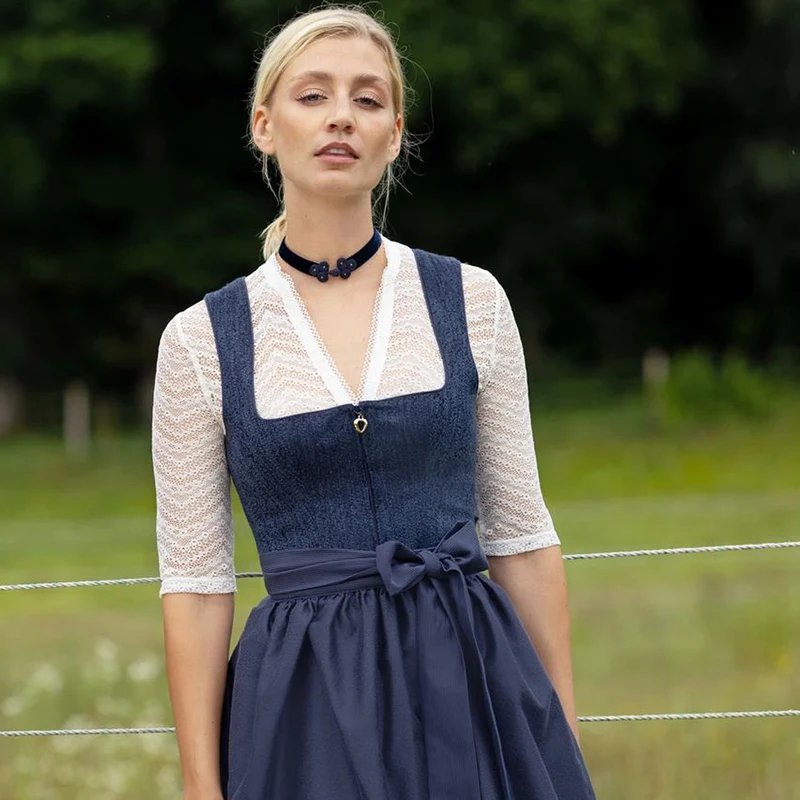 MarJo Dirndl Eberstein Tinte Blau Samtmeider 70 cm