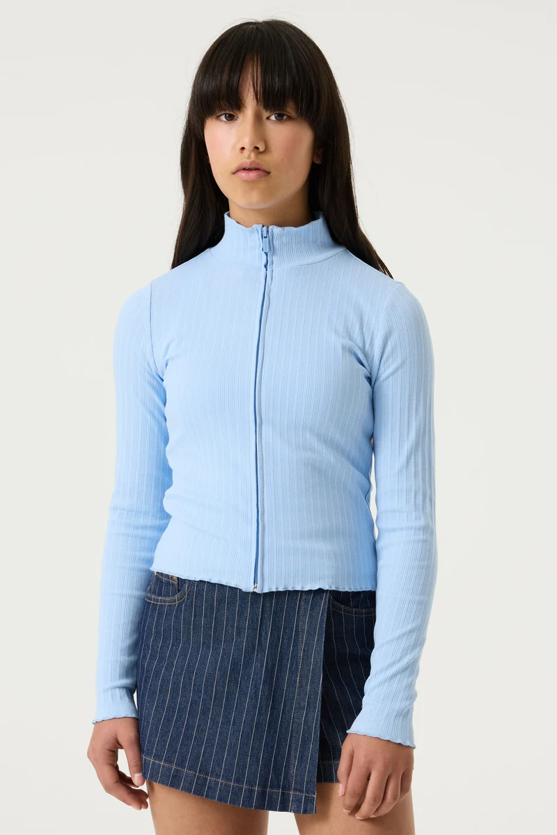 Langarmshirt mit Rippstruktur