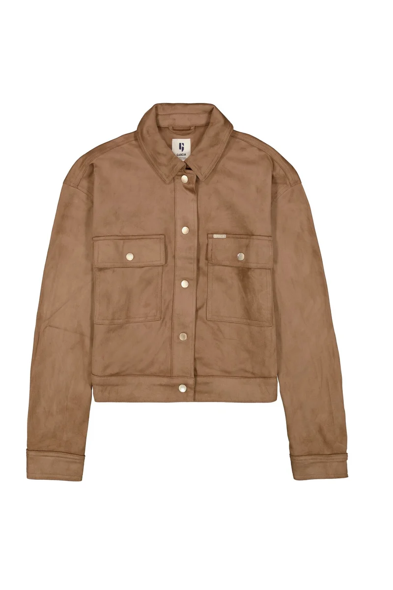 Wildlederjacke mit Druckknöpfen