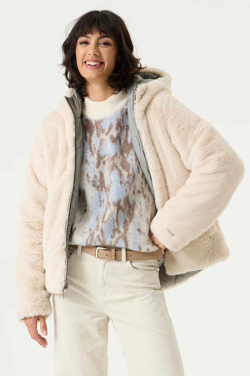 Umkehrbare Jacke aus Kunstfell
