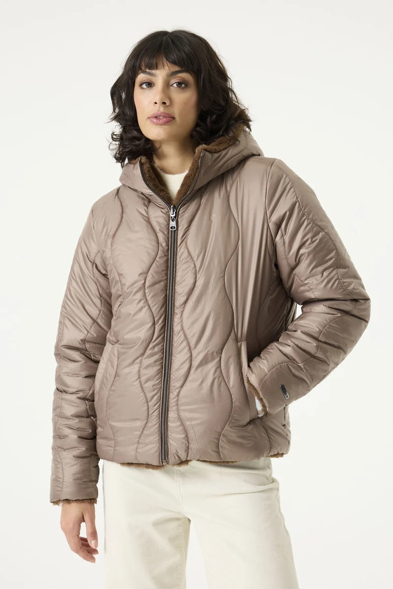 Umkehrbare Jacke aus Kunstfell