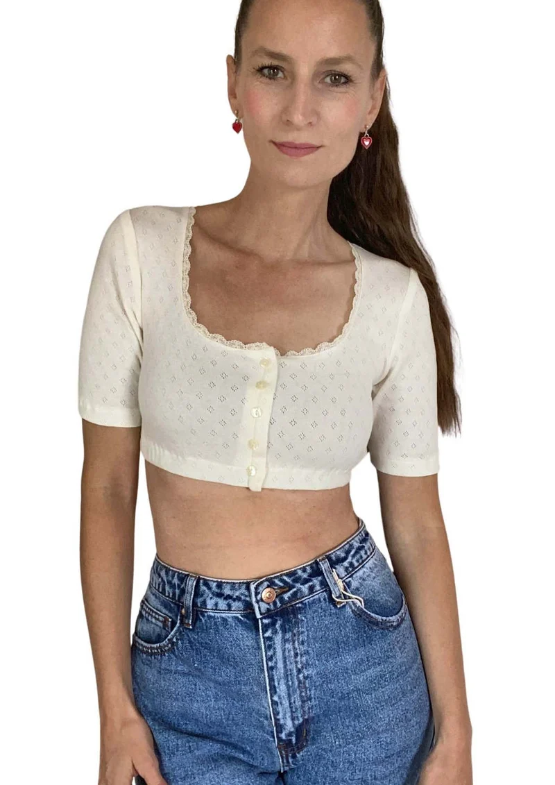 Dirndlbluse "Maria" retro weiß