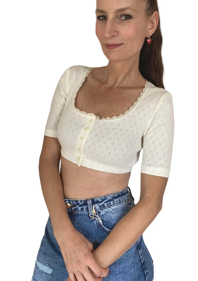 Dirndlbluse "Maria" retro weiß