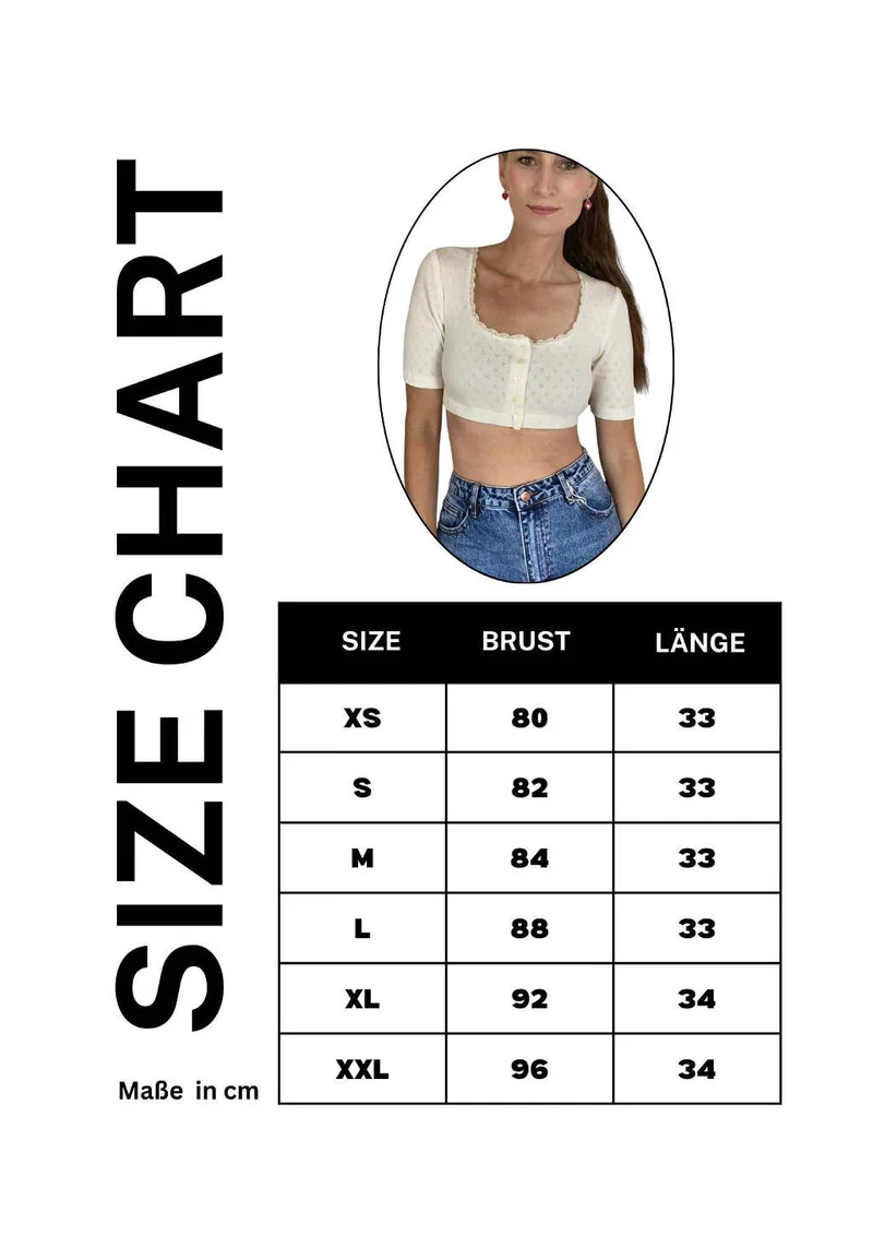 Dirndlbluse "Maria" retro weiß