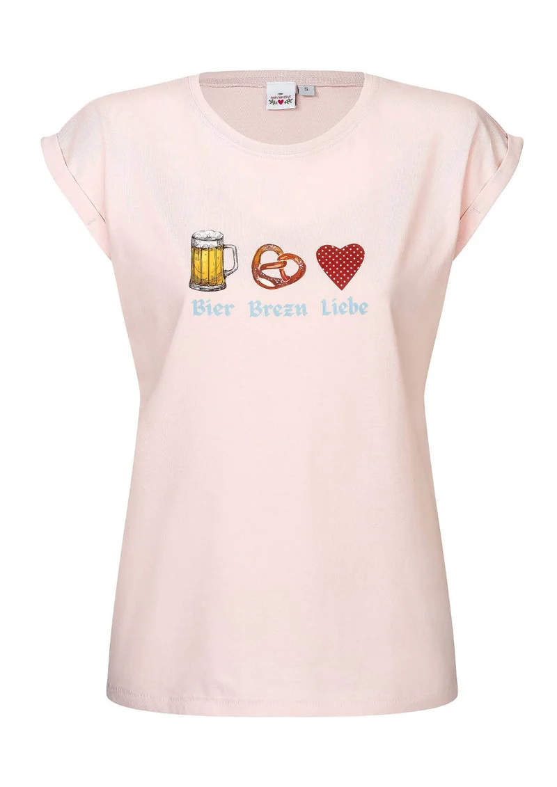 Shirt Bier Brezn Liebe in rosa