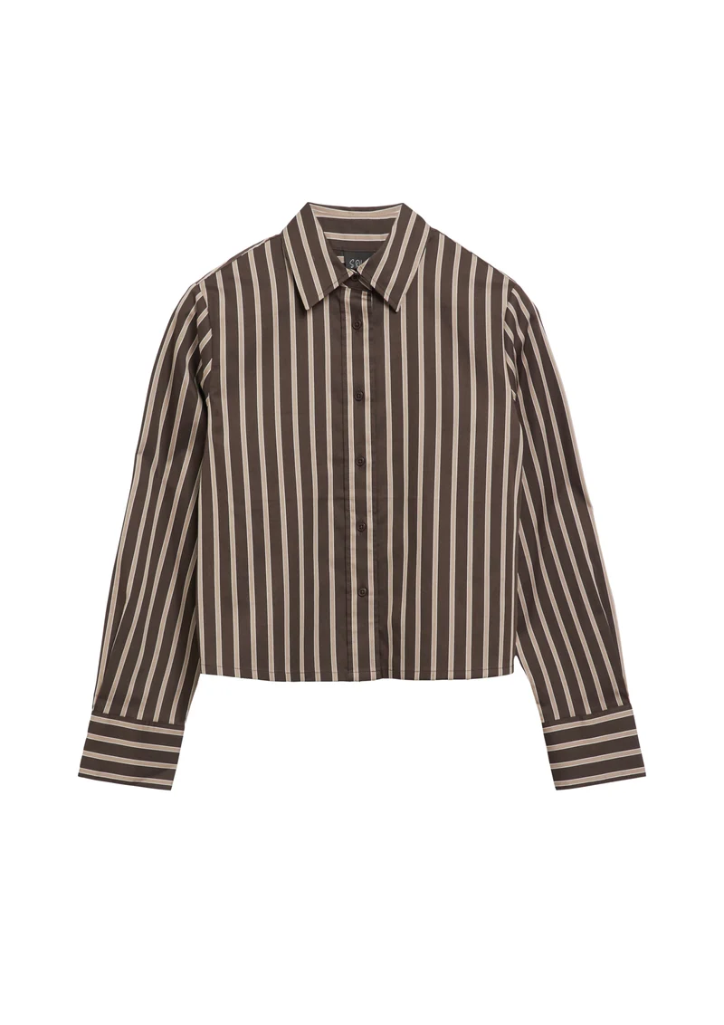 Gestreifte Crop-Bluse aus Popeline