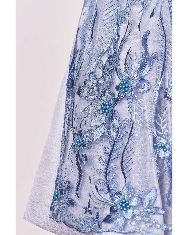 Krüger MADL Dirndl "Karlotta" mit Spitzenschürze 419067 | Hellblau 60cm
