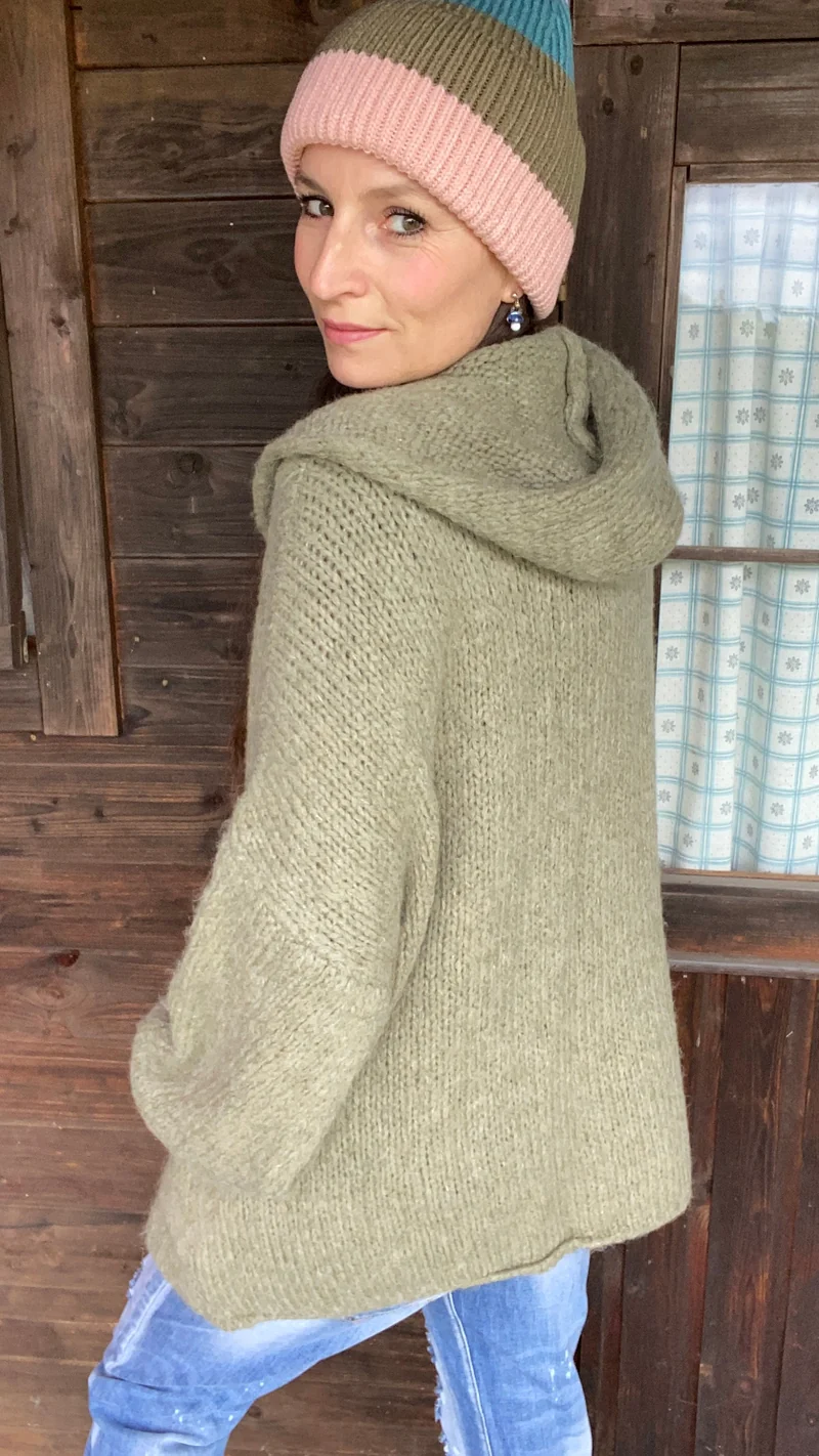 Set Strickjacke khaki
