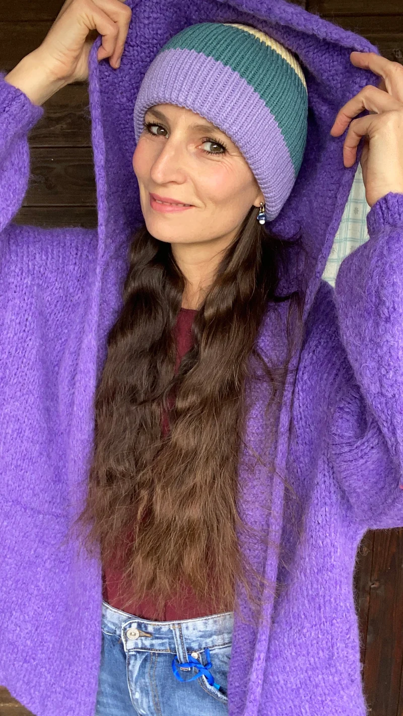 Set Mütze lila