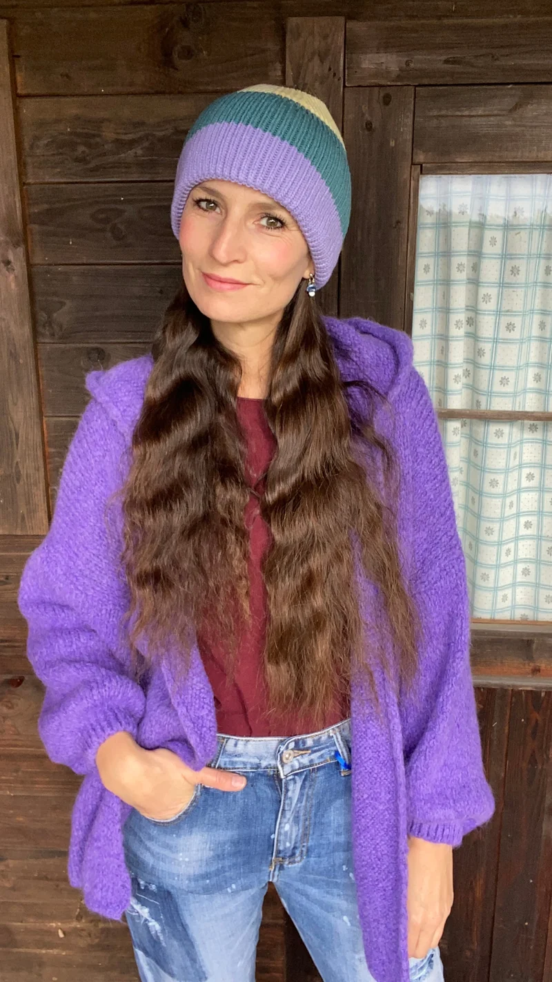 Set Mütze lila