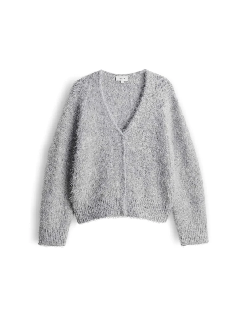DISKE Cardigan mit flauschiger Textur