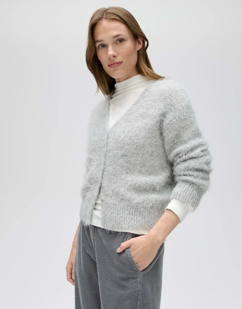 DISKE Cardigan mit flauschiger Textur