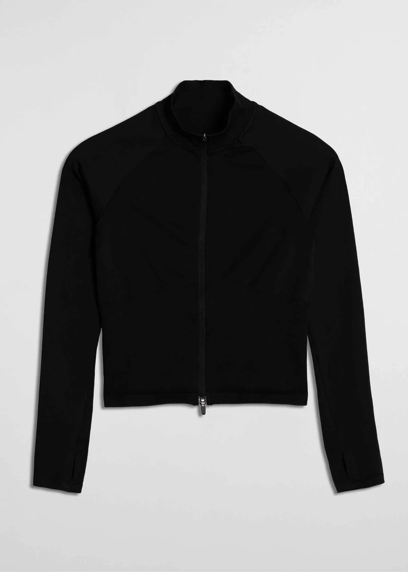Shape Seamless Zip Jacket in Schwarz