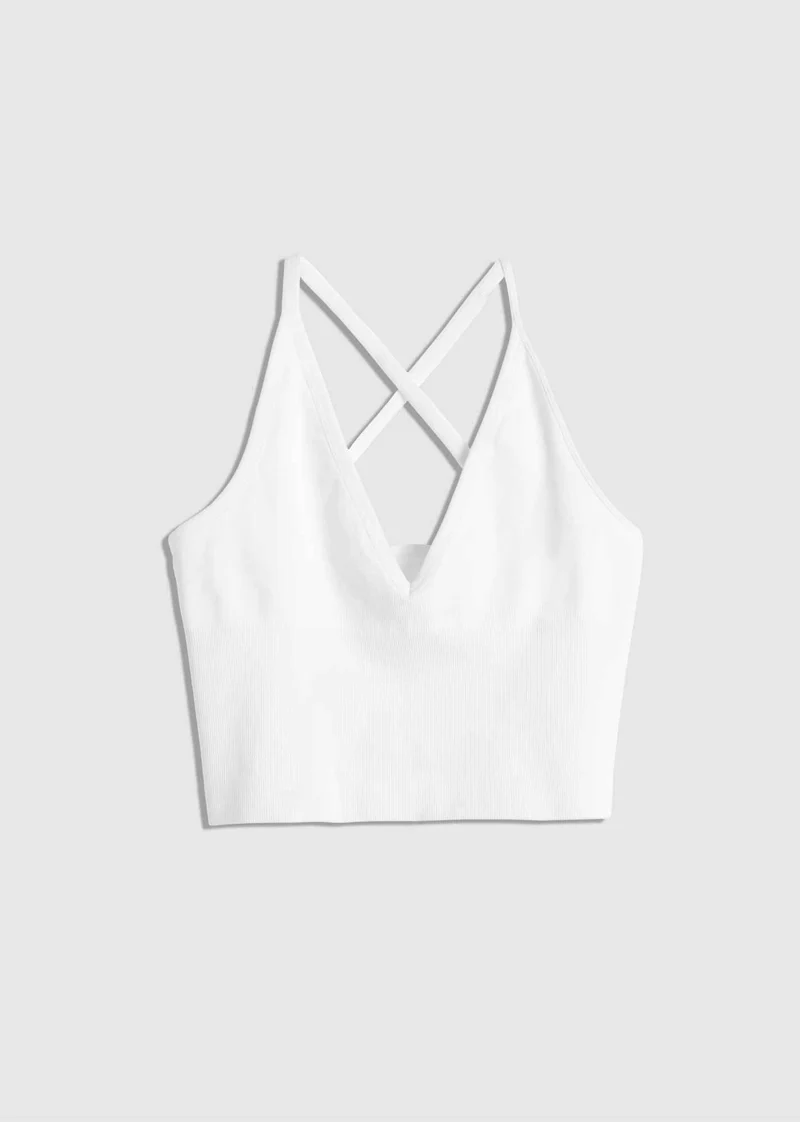 Shape Seamless Cross Back Bralette in Weiß