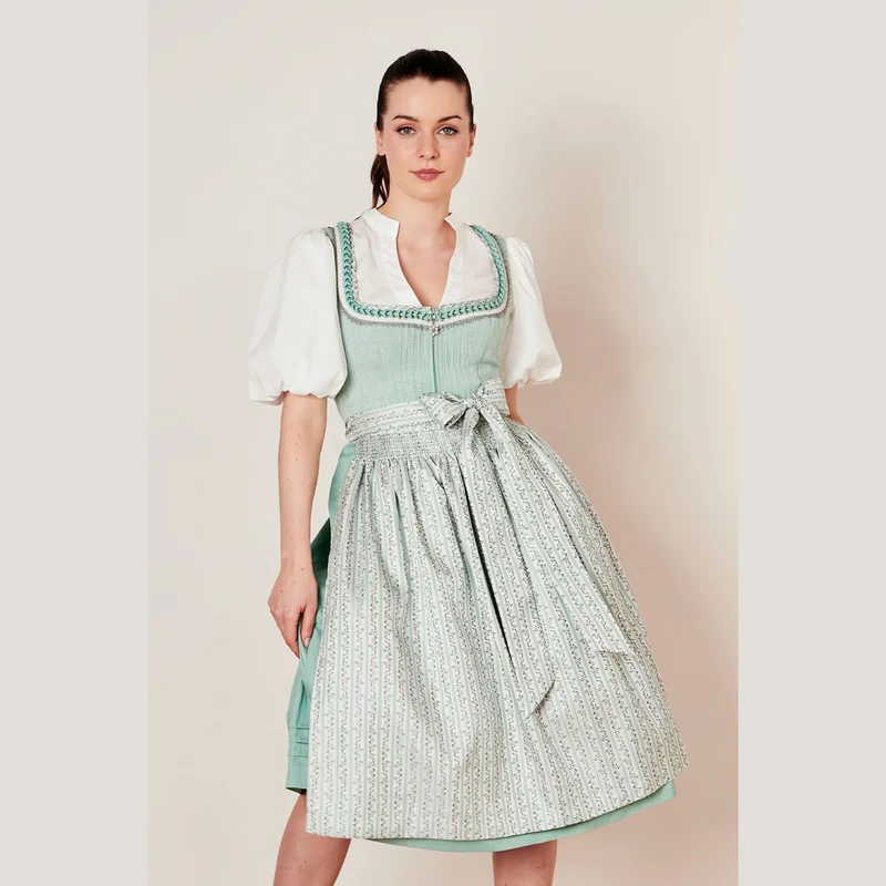 Krüger Dirndl Adribel Mintgrün Froschgoscherl 70cm