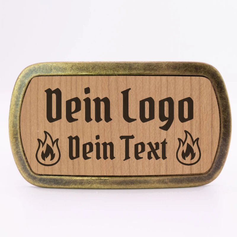 Schlichte Gürtelschnalle mit eigenem Logo ab 1 Stk.