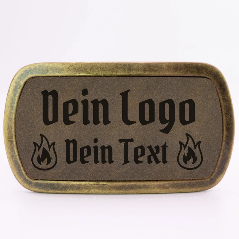 Schlichte Gürtelschnalle mit eigenem Logo ab 1 Stk.