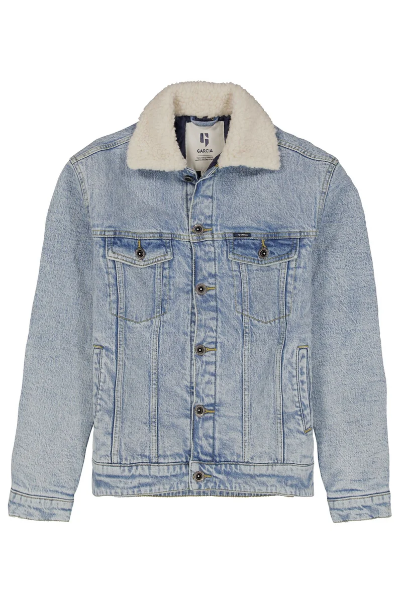 Jeansjacke mit Teddykragen
