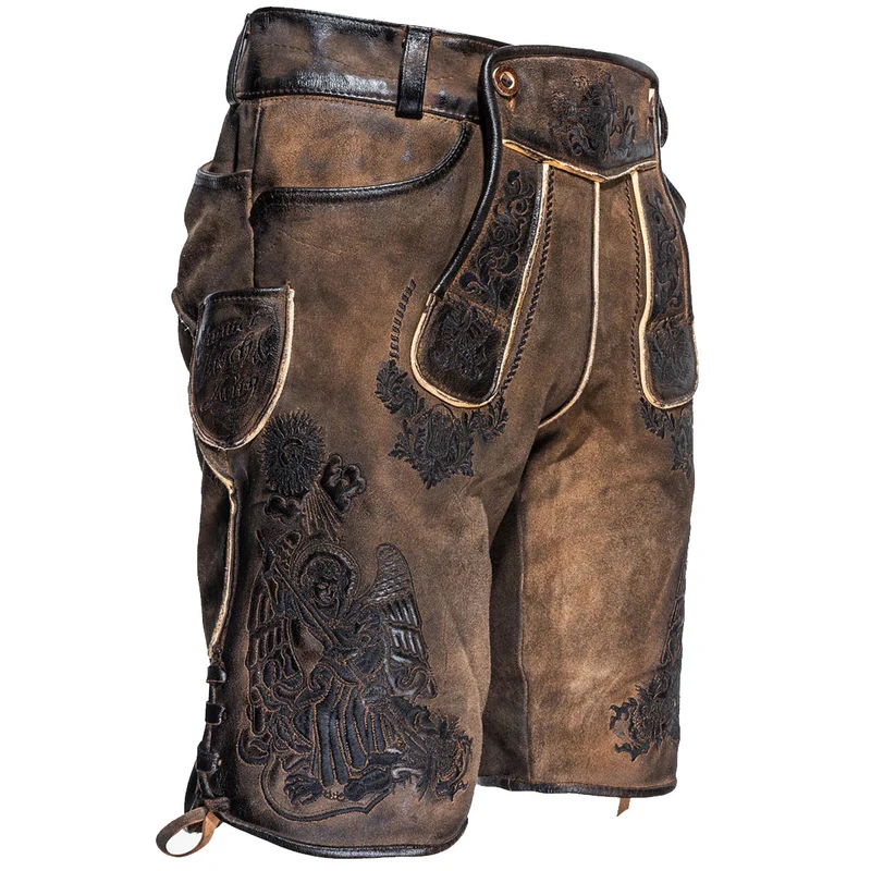 Himmel Arsch und Zwirn Lederhose St. Virtus Rustik Panther Schwarz